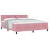 vidaXL Pat cu arcuri cu headboard Roz 180 x 200 cm Catifea