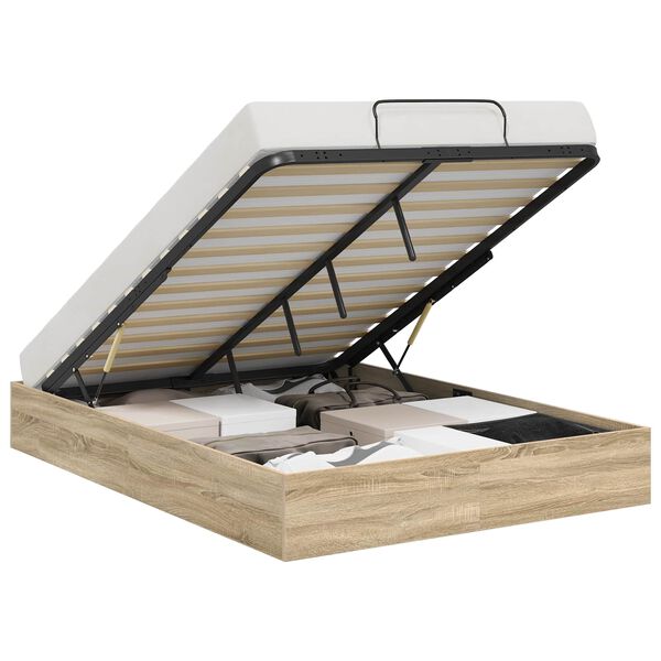 vidaXL Cadru de pat otoman Stejar Sonoma 193 x 140 x 25 cm