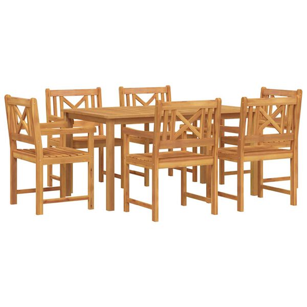 vidaXL Set de masă pentru grădină 7 pcs Maro Lemn Solid de Acacia