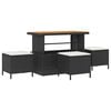 vidaXL Set de masă pentru grădină Negru Rattan poli