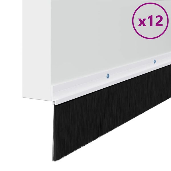 vidaXL Perdele de ușă cu perii cu montare prin &icirc;nșurubare 12 pcs Alb