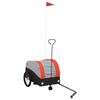 vidaXL Remorcă pentru biciclete negru/portocaliu, 30 kg, fier