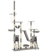vidaXL Ansamblu pentru pisici, stâlpi din funie sisal, 230-250 cm, gri