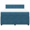 vidaXL Pat box spring cu saltea, albastru, 140x190 cm, catifea