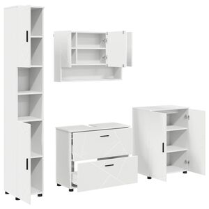 vidaXL Set de mobilier pentru baie 4 buc. Alb 35 x 30 x 192 cm