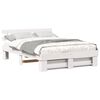 vidaXL Cadru de pat cu headboard Alb 150 x 200 cm Lemn de pin masiv
