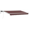 vidaXL Cadru manual de marchiză cu LED-uri Maro și alb 3 x 2,5 m