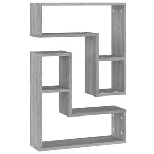 vidaXL Rafturi de perete, 2 buc., gri sonoma, 50x15x50 cm, lemn
