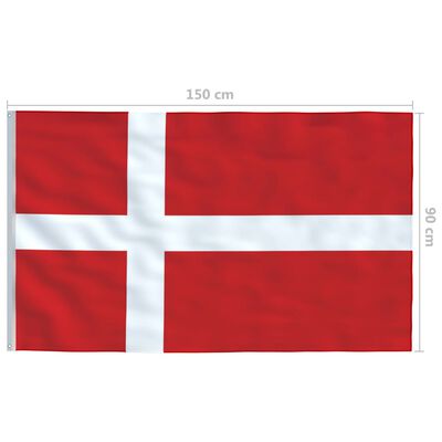 vidaXL Steag Danemarca și stâlp din aluminiu, 6,2 m