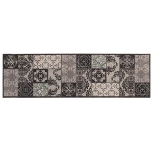vidaXL Covor de bucătărie mozaic negru 150 x 45 cm 100% Poliamidă