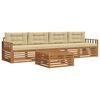 vidaXL Set de canapele de exterior 5 buc. Natural și Bej
