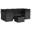 vidaXL Set canapele de grădină cu perne, 7 piese, negru, poliratan
