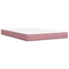 vidaXL Pat box spring cu saltea, roz, 140x190 cm, catifea