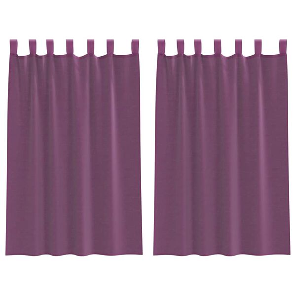 vidaXL Perdele Voile cu Bucle 2 buc Violet 140x175 cm