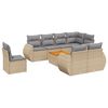 vidaXL Set canapele de grădină, 9 piese, cu perne, bej, poliratan