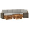 vidaXL Set de canapele de exterior 7 buc. Natural și gri deschis