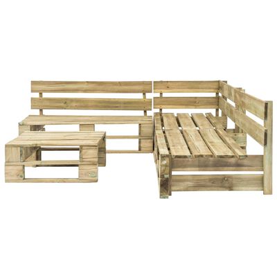 vidaXL Set mobilier de grădină din paleți cu perne gri, 4 piese, lemn