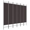 vidaXL Paravan de cameră cu 6 panouri, maro, 240x200 cm, textil