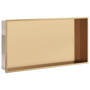 vidaXL Nișă de duș, auriu periat, 62x32x9 cm, oțel inoxidabil