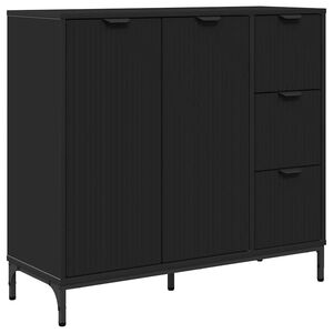 vidaXL Bufet Negru 89,5 x 33 x 82 cm Lemn prelucrat