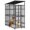 vidaXL Padoc pentru c&acirc;ini de exterior cu acoperiș, 1,84 m&sup2;, oțel
