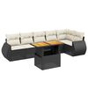 vidaXL Set canapele de grădină cu perne, 7 piese, negru, poliratan