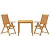 vidaXL Set mobilier de grădină, 3 piese, 85x85x74 cm, lemn masiv de acacia
