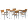 vidaXL Set de masă pentru grădină 7 buc. Gri Lemn Solid de Acacia