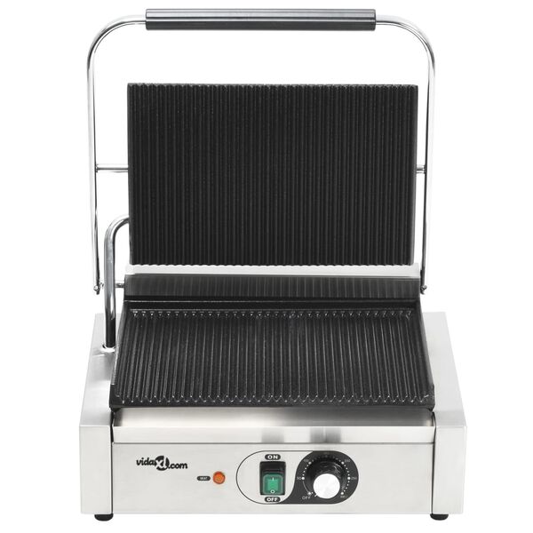 vidaXL Grill Panini cu striații, 43x30,5x20 cm, 2200 W