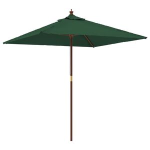 vidaXL Umbrelă soare de grădină st&acirc;lp din lemn verde 198x198x231 cm