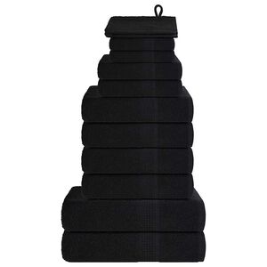 vidaXL Set prosoape FROGN 12 piese, negru, 360 g/m&sup2;