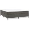 vidaXL Pat box spring cu saltea, gri &icirc;nchis, 160x200 cm, catifea
