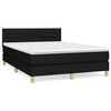 vidaXL Pat box spring cu saltea, negru, 140x190 cm, textil