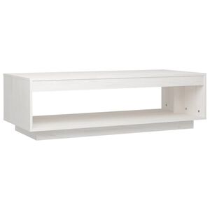 vidaXL Măsuță de cafea, alb, 110x50x33,5 cm, lemn masiv de pin