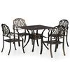 vidaXL Set mobilier bistro, 5 piese, bronz, aluminiu turnat