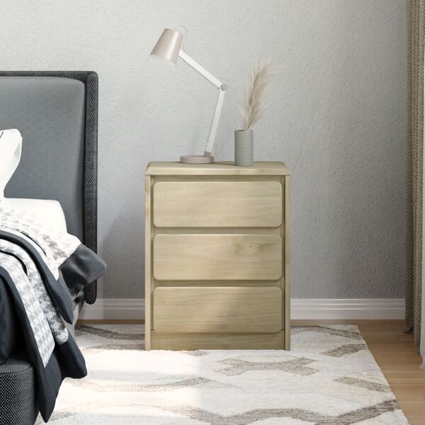 vidaXL Noptieră SAUDA stejar, 44x35x56 cm, lemn masiv de pin