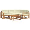 vidaXL Set de canapele de exterior cu pernă 5 pcs Natural și Crem