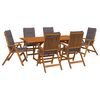 vidaXL Set de dining pentru exterior cu parasolar 8 buc. 6-Locuri