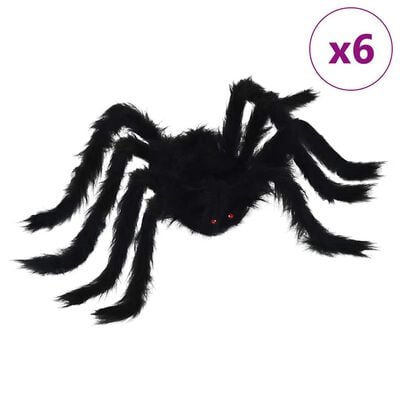 Decorațiune păianjen Halloween 6 buc. neagră 75 cm