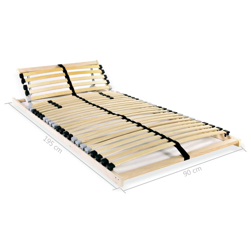 vidaXL Bază de pat cu șipci, 28 șipci, 7 zone, 90 x 200 cm