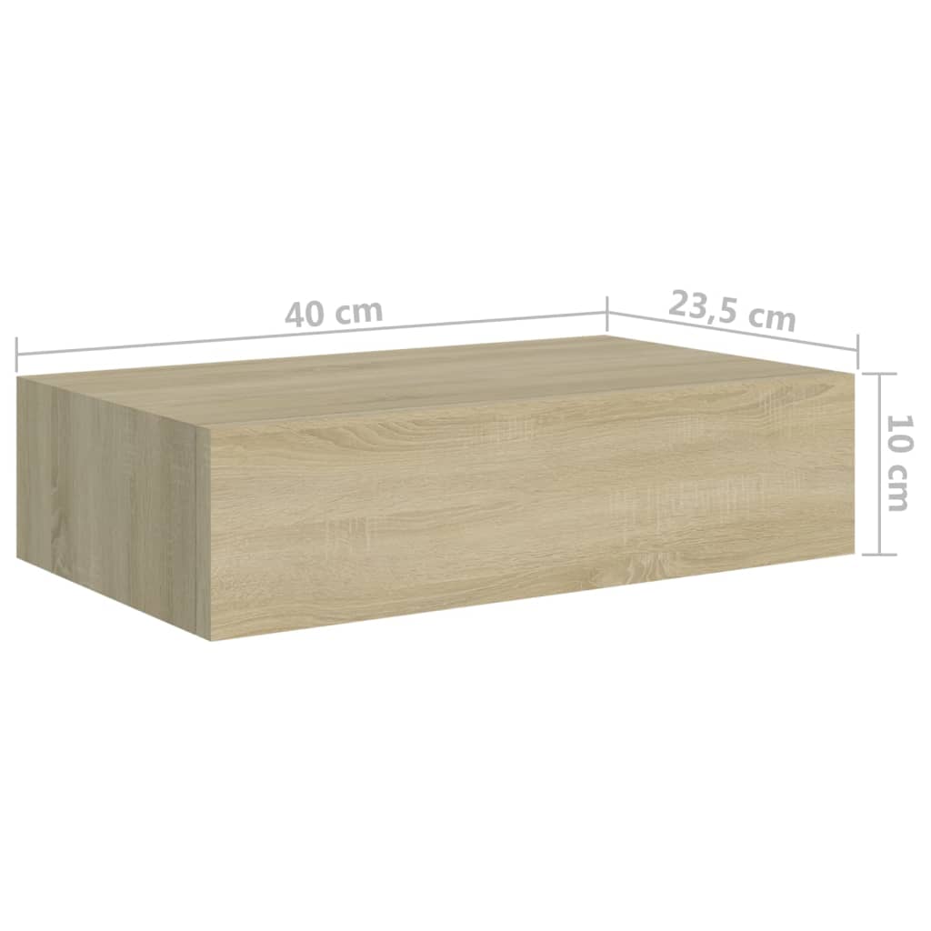 vidaXL Dulapuri de perete cu sertar, 2 buc., stejar, 40x23,5x10 cm MDF