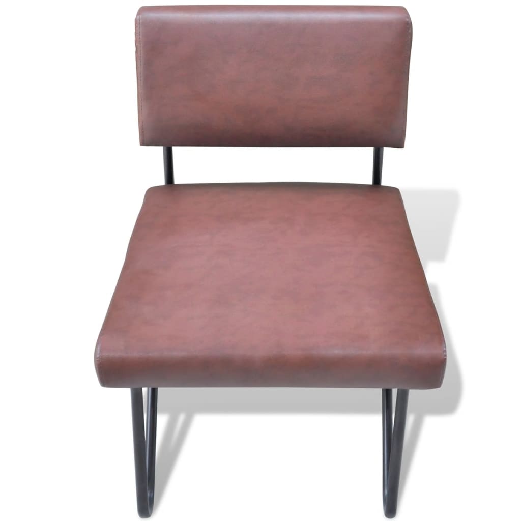 Set 1 masă + 2 scaune de lux din piele sintetică, Maro