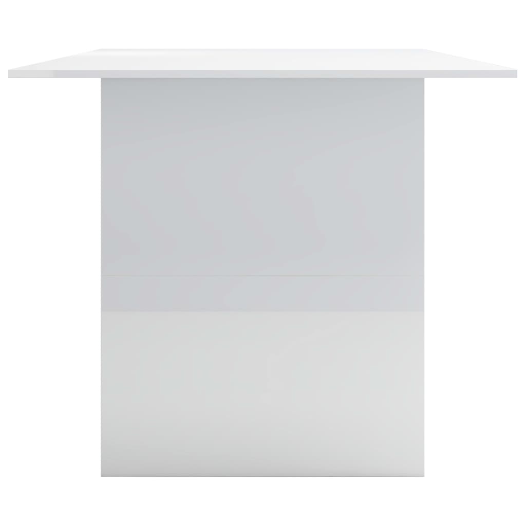 vidaXL Masă de bucătărie, alb foarte lucios, 180 x 90 x 76 cm, PAL