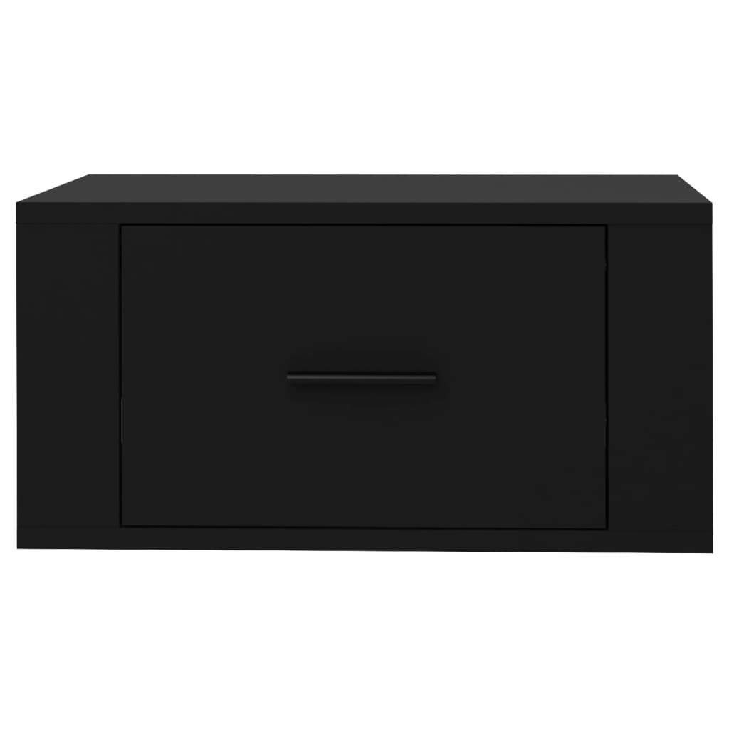 vidaXL Noptiere de perete, 2 buc., negru, 50x36x25 cm