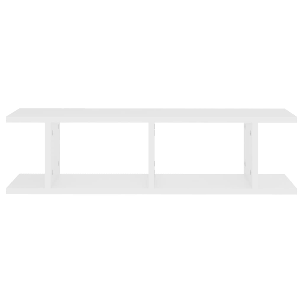 vidaXL Rafturi de perete, 2 buc., alb, 75x18x20 cm, lemn