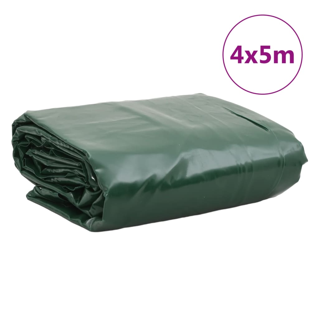vidaXL Prelată, verde, 4x5 m, 650 g/m²