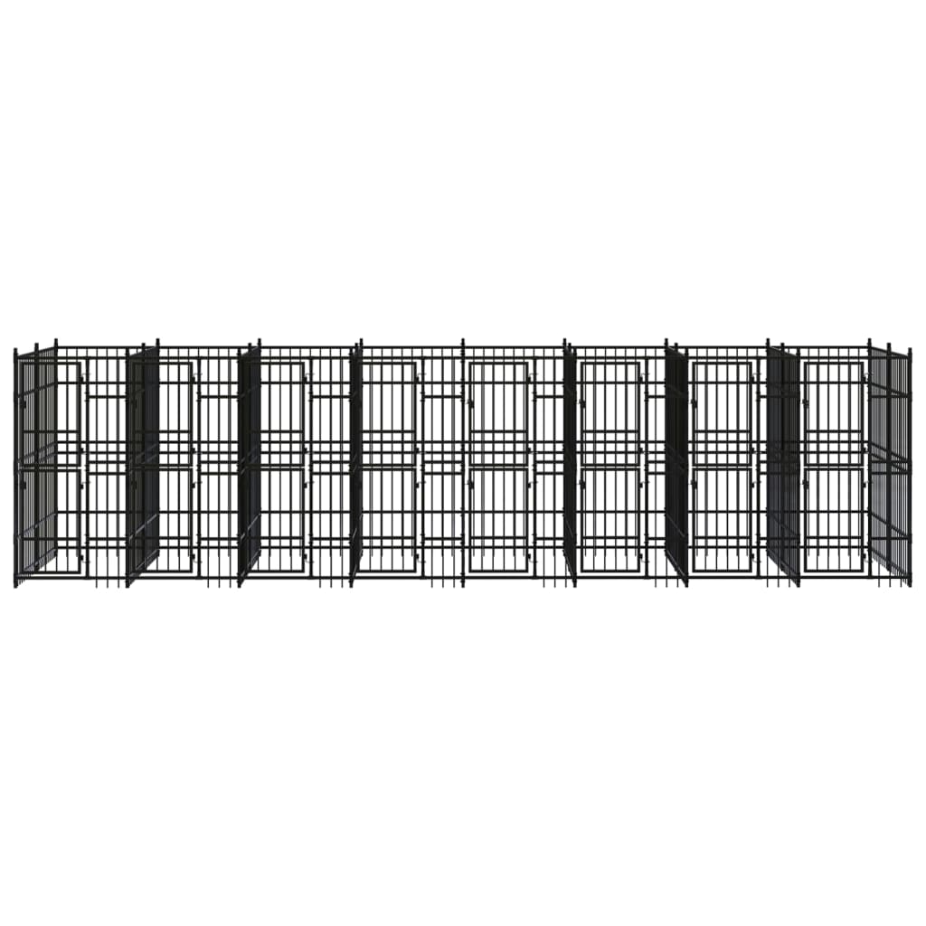 vidaXL Padoc pentru câini de exterior, 14,75 m², oțel