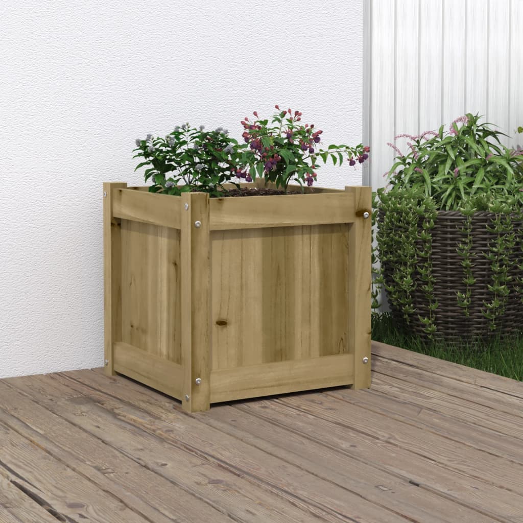 vidaXL Jardinieră de grădină, 40x40x40 cm, lemn de pin tratat