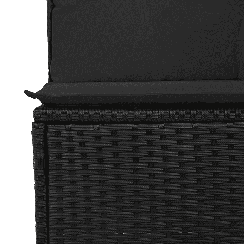 vidaXL Set canapele de grădină cu perne, 10 piese, negru, poliratan