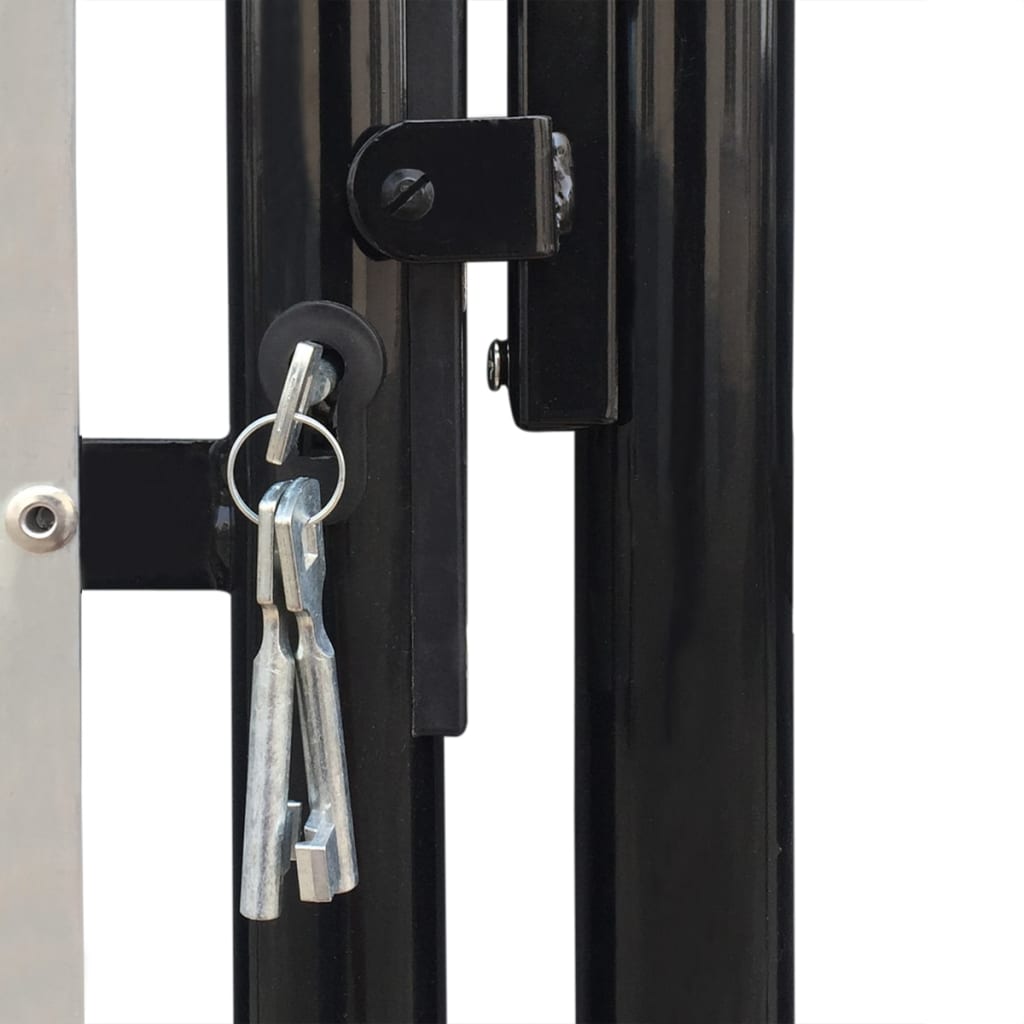 vidaXL Poartă de gard cu o ușă, negru, 300x200 cm
